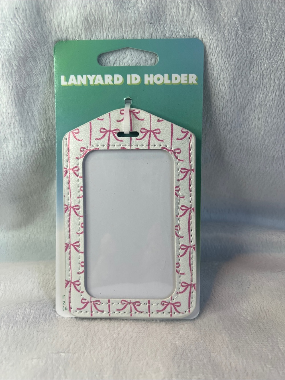 Pink Bow Pattern Lanyard ID Holder
